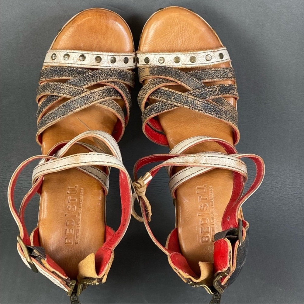 Bed Stu Antonelli Nectar Lux Leather Platform Sandals EUC Size 9 - Picture 10 of 11
